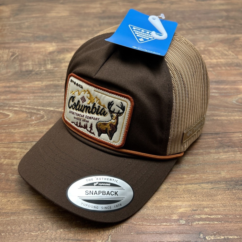 Columbia Mesh SnapBack Trucker Hat PHG Rack Deer Buck Hunting Snapback Patch NWT
